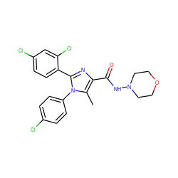 Cc1c(C(=O)NN2CCOCC2)nc(-c2ccc(Cl)cc2Cl)n1-c1ccc(Cl)cc1 ZINC000013611873