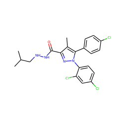 Cc1c(C(=O)NNCC(C)C)nn(-c2ccc(Cl)cc2Cl)c1-c1ccc(Cl)cc1 ZINC000013474271