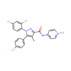 Cc1c(C(=O)Nc2cc[n+]([O-])cc2)nn(-c2ccc(Cl)cc2Cl)c1-c1ccc(Cl)cc1 ZINC000072122744