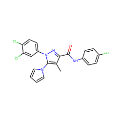 Cc1c(C(=O)Nc2ccc(Cl)cc2)nn(-c2ccc(Cl)c(Cl)c2)c1-n1cccc1 ZINC000045285643