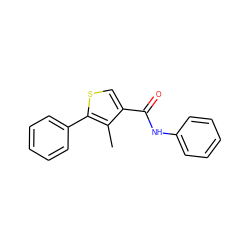 Cc1c(C(=O)Nc2ccccc2)csc1-c1ccccc1 ZINC000000351154