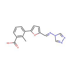 Cc1c(C(=O)O)cccc1-c1ccc(/C=N/n2cnnc2)o1 ZINC000000317580