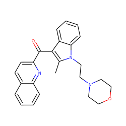 Cc1c(C(=O)c2ccc3ccccc3n2)c2ccccc2n1CCN1CCOCC1 ZINC000013742591