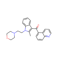 Cc1c(C(=O)c2cccc3ncccc23)c2ccccc2n1CCN1CCOCC1 ZINC000013742594