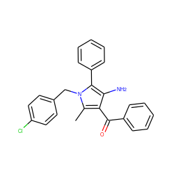 Cc1c(C(=O)c2ccccc2)c(N)c(-c2ccccc2)n1Cc1ccc(Cl)cc1 ZINC000040421037