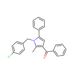 Cc1c(C(=O)c2ccccc2)cc(-c2ccccc2)n1Cc1ccc(Cl)cc1 ZINC000040935648