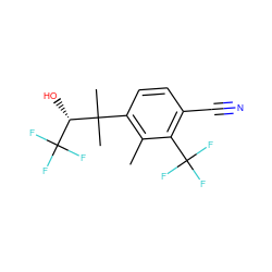 Cc1c(C(C)(C)[C@@H](O)C(F)(F)F)ccc(C#N)c1C(F)(F)F ZINC000653866640