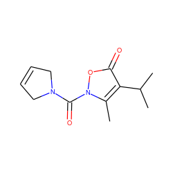 Cc1c(C(C)C)c(=O)on1C(=O)N1CC=CC1 ZINC000026845358