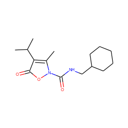 Cc1c(C(C)C)c(=O)on1C(=O)NCC1CCCCC1 ZINC000026851263