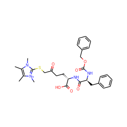 Cc1c(C)[n+](C)c(SCC(=O)CC[C@H](NC(=O)[C@H](Cc2ccccc2)NC(=O)OCc2ccccc2)C(=O)O)n1C ZINC000044351089