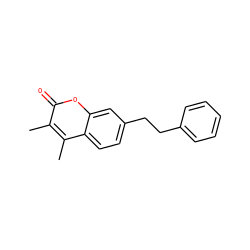 Cc1c(C)c2ccc(CCc3ccccc3)cc2oc1=O ZINC000036471353