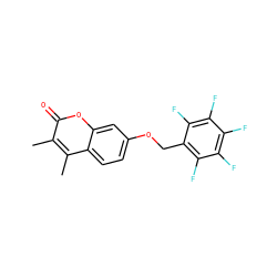 Cc1c(C)c2ccc(OCc3c(F)c(F)c(F)c(F)c3F)cc2oc1=O ZINC000013835596