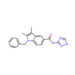 Cc1c(C)n(Cc2ccccc2)c2ccc(C(=O)Nc3nc[nH]n3)cc12 ZINC000006533730