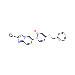 Cc1c(C2CC2)nc2ccc(-n3ccc(OCc4ccccc4)cc3=O)cn12 ZINC000223394660