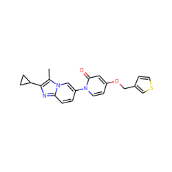 Cc1c(C2CC2)nc2ccc(-n3ccc(OCc4ccsc4)cc3=O)cn12 ZINC000223419274