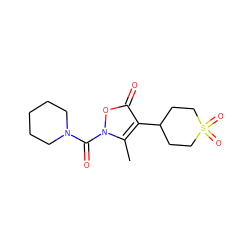 Cc1c(C2CCS(=O)(=O)CC2)c(=O)on1C(=O)N1CCCCC1 ZINC000026851701