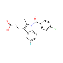 Cc1c(CCC(=O)O)c2cc(F)ccc2n1C(=O)c1ccc(Cl)cc1 ZINC000095585466