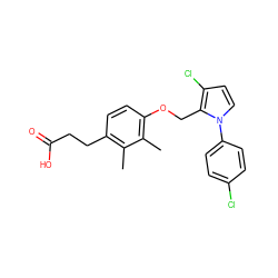 Cc1c(CCC(=O)O)ccc(OCc2c(Cl)ccn2-c2ccc(Cl)cc2)c1C ZINC000225942348