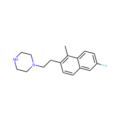 Cc1c(CCN2CCNCC2)ccc2cc(F)ccc12 ZINC000040977369