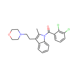 Cc1c(CCN2CCOCC2)c2ccccc2n1C(=O)c1cccc(Cl)c1Cl ZINC000026385749