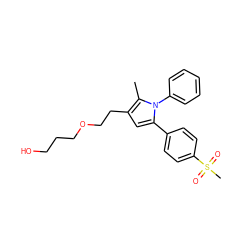 Cc1c(CCOCCCO)cc(-c2ccc(S(C)(=O)=O)cc2)n1-c1ccccc1 ZINC000095586392