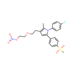 Cc1c(CCOCCO[N+](=O)[O-])cc(-c2ccc(S(C)(=O)=O)cc2)n1-c1ccc(F)cc1 ZINC000095587809