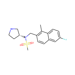 Cc1c(CN([C@@H]2CCNC2)S(C)(=O)=O)ccc2cc(F)ccc12 ZINC000045289200