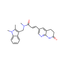 Cc1c(CN(C)C(=O)/C=C/c2cnc3c(c2)CCC(=O)N3)c2ccccc2n1C ZINC000000596507