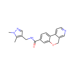 Cc1c(CNC(=O)c2ccc3c(c2)OCc2cnccc2-3)cnn1C ZINC000473135020