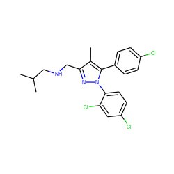 Cc1c(CNCC(C)C)nn(-c2ccc(Cl)cc2Cl)c1-c1ccc(Cl)cc1 ZINC000040430538