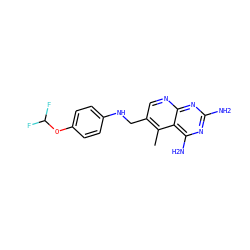 Cc1c(CNc2ccc(OC(F)F)cc2)cnc2nc(N)nc(N)c12 ZINC000005891490