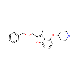 Cc1c(COCc2ccccc2)oc2cccc(OC3CCNCC3)c12 ZINC000095557290