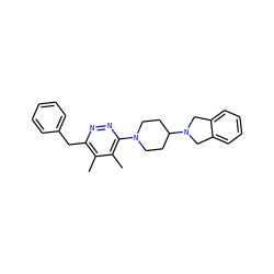 Cc1c(Cc2ccccc2)nnc(N2CCC(N3Cc4ccccc4C3)CC2)c1C ZINC000117262656