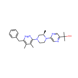 Cc1c(Cc2ccccc2)nnc(N2CCN(c3cnc(C(C)(C)O)cn3)[C@H](C)C2)c1C ZINC000103298500