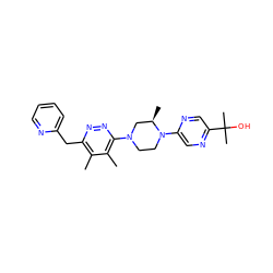 Cc1c(Cc2ccccn2)nnc(N2CCN(c3cnc(C(C)(C)O)cn3)[C@H](C)C2)c1C ZINC000117260020