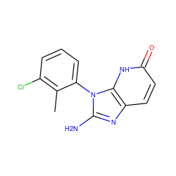 Cc1c(Cl)cccc1-n1c(N)nc2ccc(=O)[nH]c21 ZINC000118268560