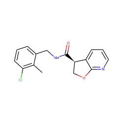 Cc1c(Cl)cccc1CNC(=O)[C@@H]1COc2ncccc21 ZINC000205621798