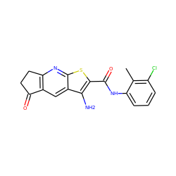 Cc1c(Cl)cccc1NC(=O)c1sc2nc3c(cc2c1N)C(=O)CC3 ZINC000653708038