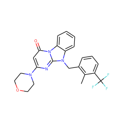 Cc1c(Cn2c3ccccc3n3c(=O)cc(N4CCOCC4)nc23)cccc1C(F)(F)F ZINC000073294569