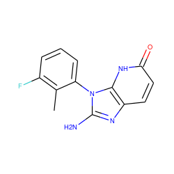 Cc1c(F)cccc1-n1c(N)nc2ccc(=O)[nH]c21 ZINC000068198028