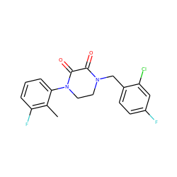 Cc1c(F)cccc1N1CCN(Cc2ccc(F)cc2Cl)C(=O)C1=O ZINC000095565832