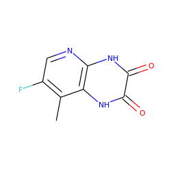 Cc1c(F)cnc2[nH]c(=O)c(=O)[nH]c12 ZINC000653864158