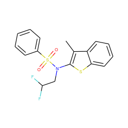 Cc1c(N(CC(F)F)S(=O)(=O)c2ccccc2)sc2ccccc12 ZINC000115232014