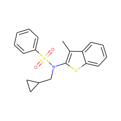 Cc1c(N(CC2CC2)S(=O)(=O)c2ccccc2)sc2ccccc12 ZINC000115229922