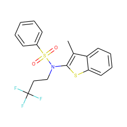 Cc1c(N(CCC(F)(F)F)S(=O)(=O)c2ccccc2)sc2ccccc12 ZINC000115235612