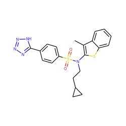 Cc1c(N(CCC2CC2)S(=O)(=O)c2ccc(-c3nnn[nH]3)cc2)sc2ccccc12 ZINC000115229081