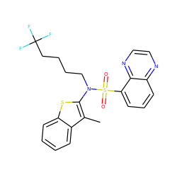 Cc1c(N(CCCCC(F)(F)F)S(=O)(=O)c2cccc3nccnc23)sc2ccccc12 ZINC000115233328