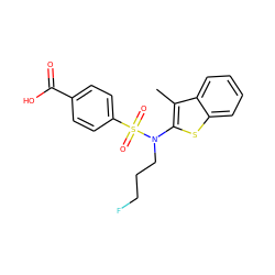 Cc1c(N(CCCF)S(=O)(=O)c2ccc(C(=O)O)cc2)sc2ccccc12 ZINC000115232664