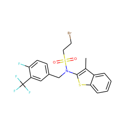 Cc1c(N(Cc2ccc(F)c(C(F)(F)F)c2)S(=O)(=O)CCBr)sc2ccccc12 ZINC000115234413