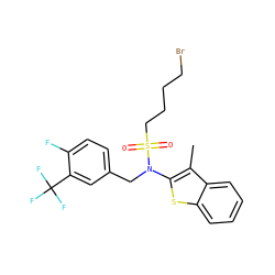 Cc1c(N(Cc2ccc(F)c(C(F)(F)F)c2)S(=O)(=O)CCCCBr)sc2ccccc12 ZINC000115230854